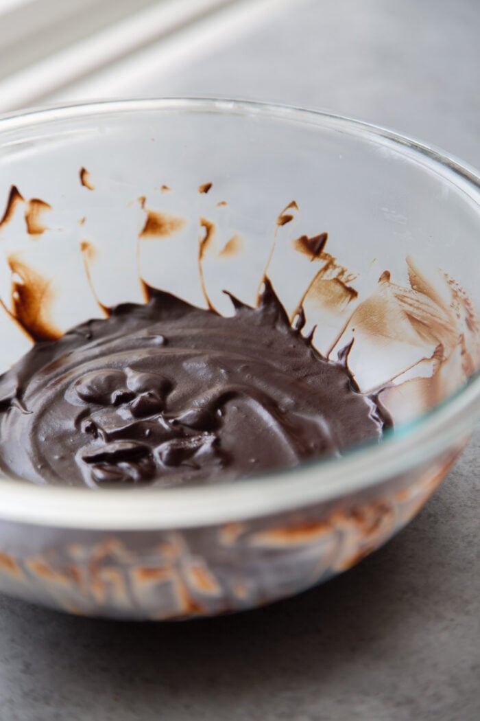 cooled chocolate ganache will thicken and harden.