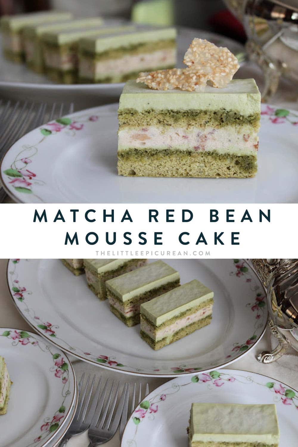 Matcha Red Bean Mousse Cake