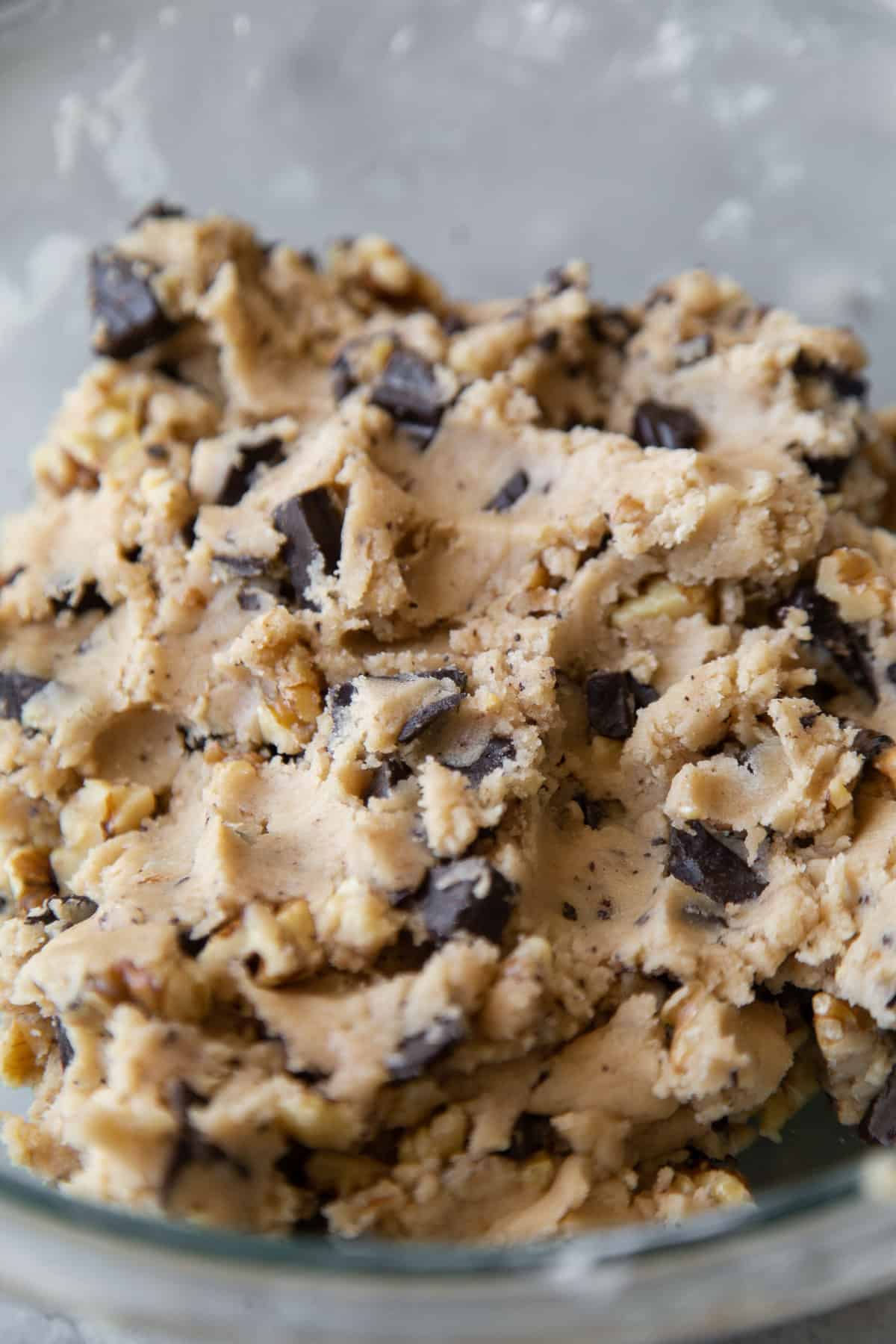 cookie dough ready to be portioned.
