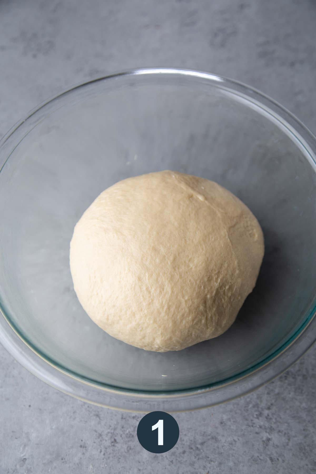 kneaded yeast dough in bowl.