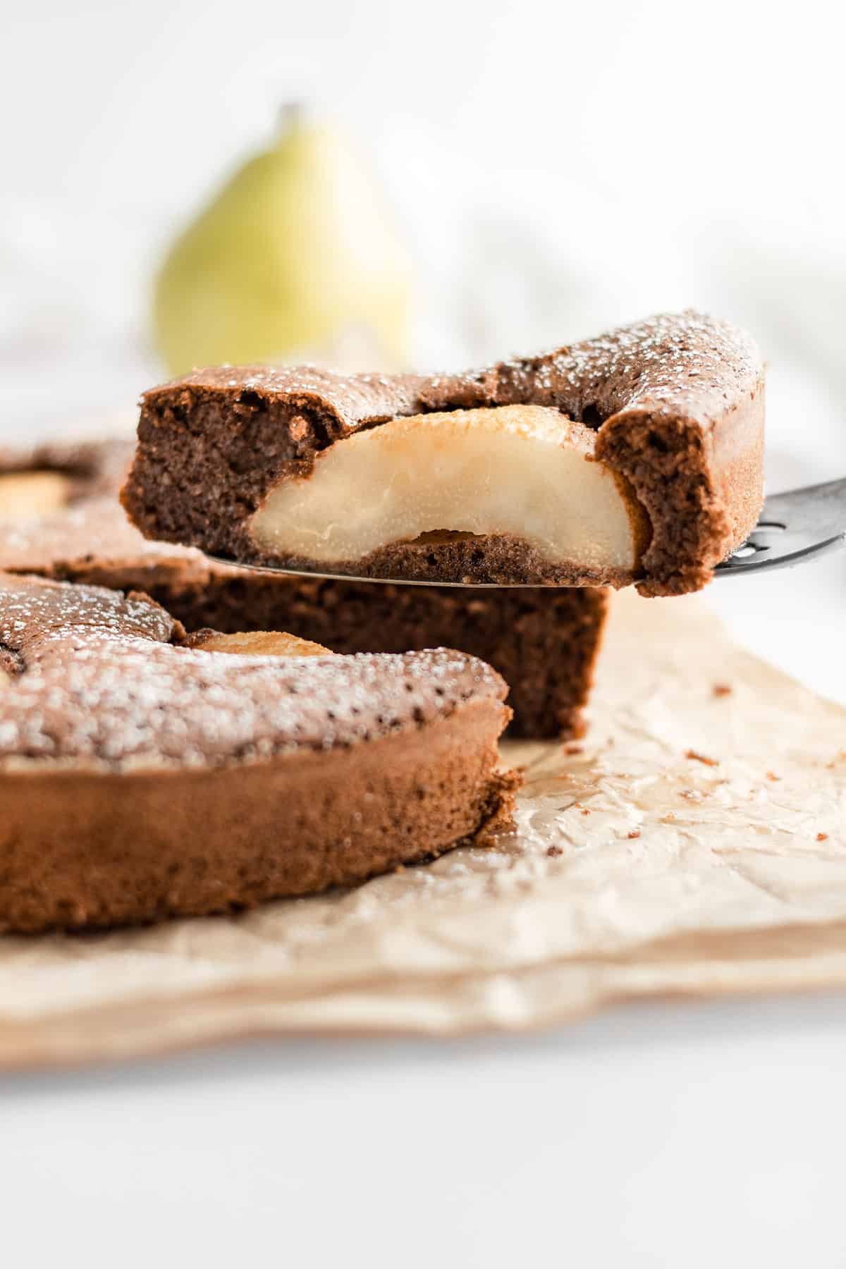 Flourless Chocolate Pear Cake