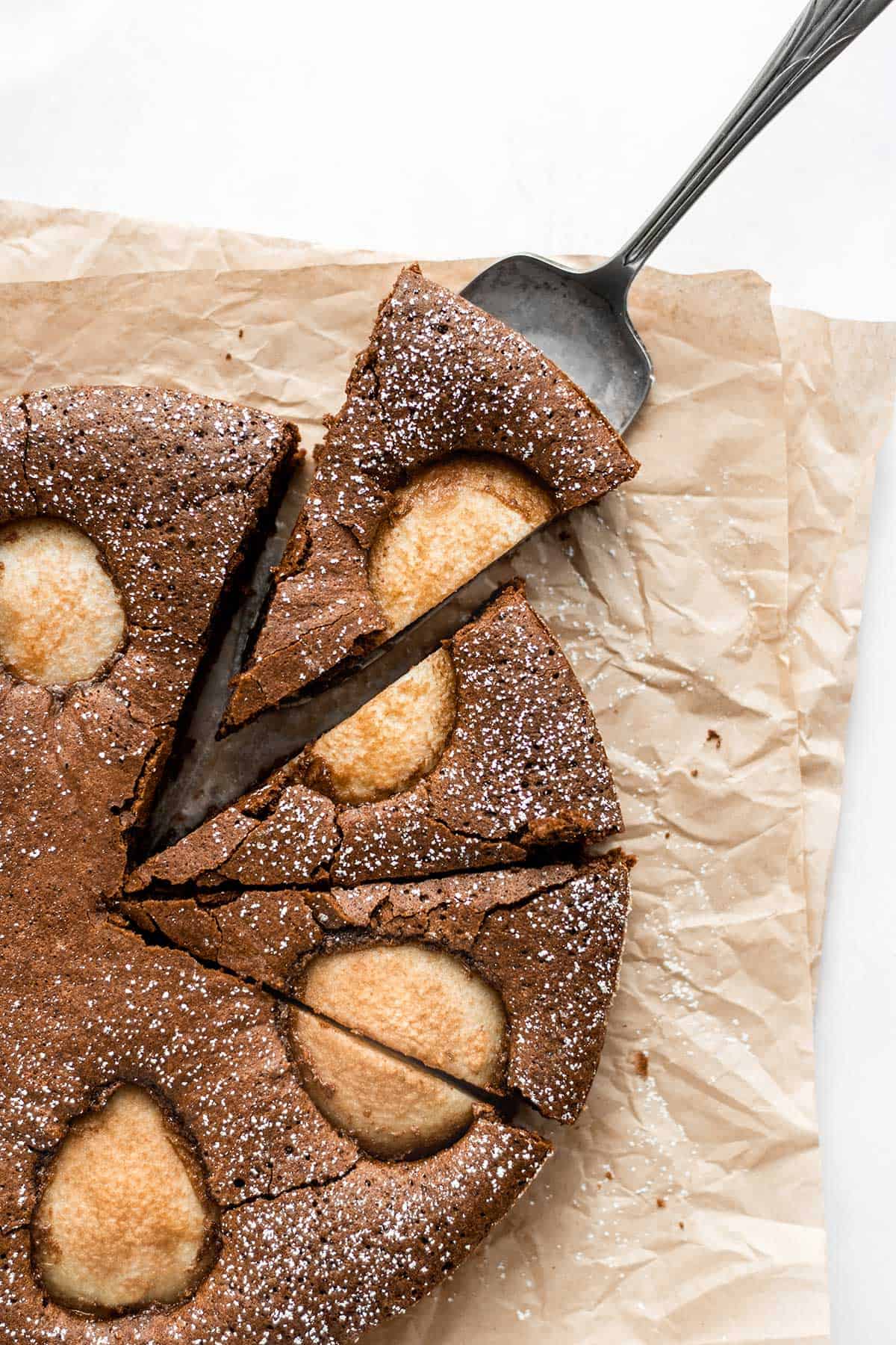 Flourless Chocolate and Pear Cake