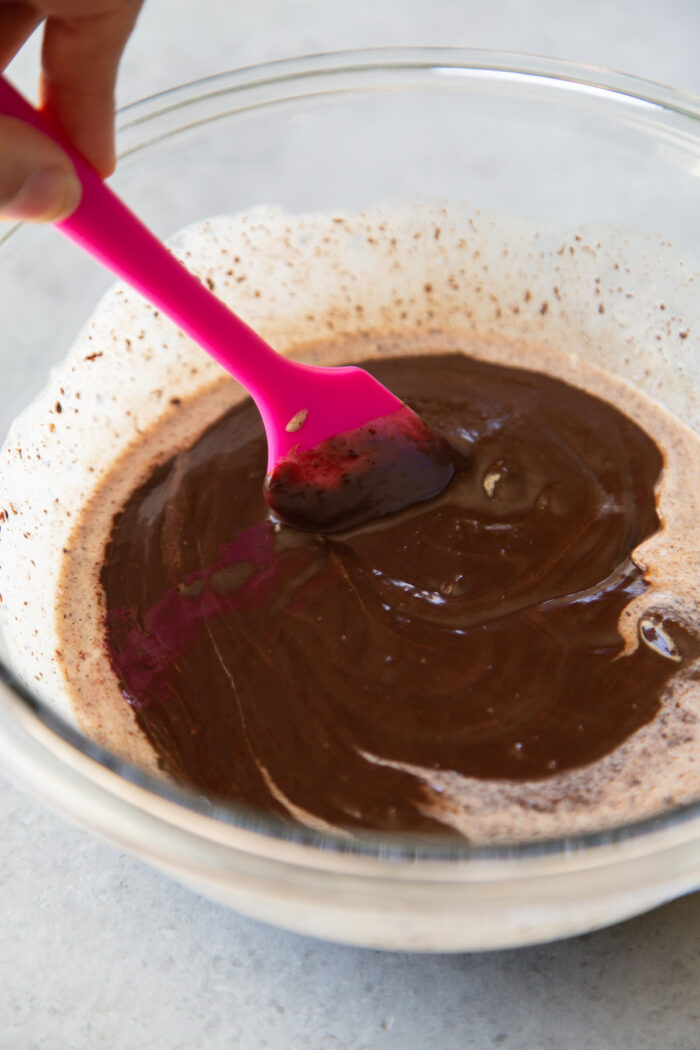 stir together mixture until it comes together as a smooth ganache.