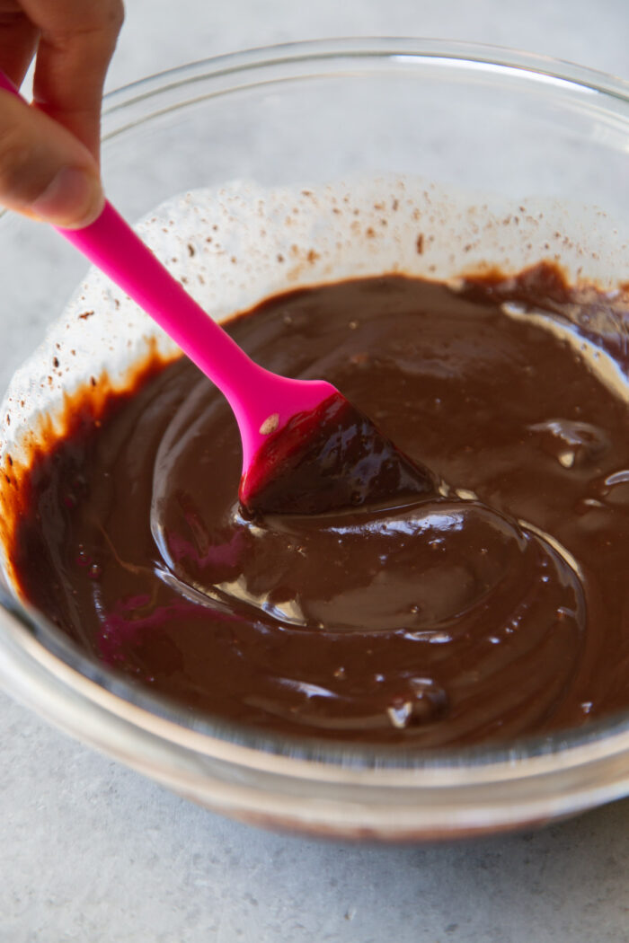 stir together mixture until it comes together as a smooth ganache.