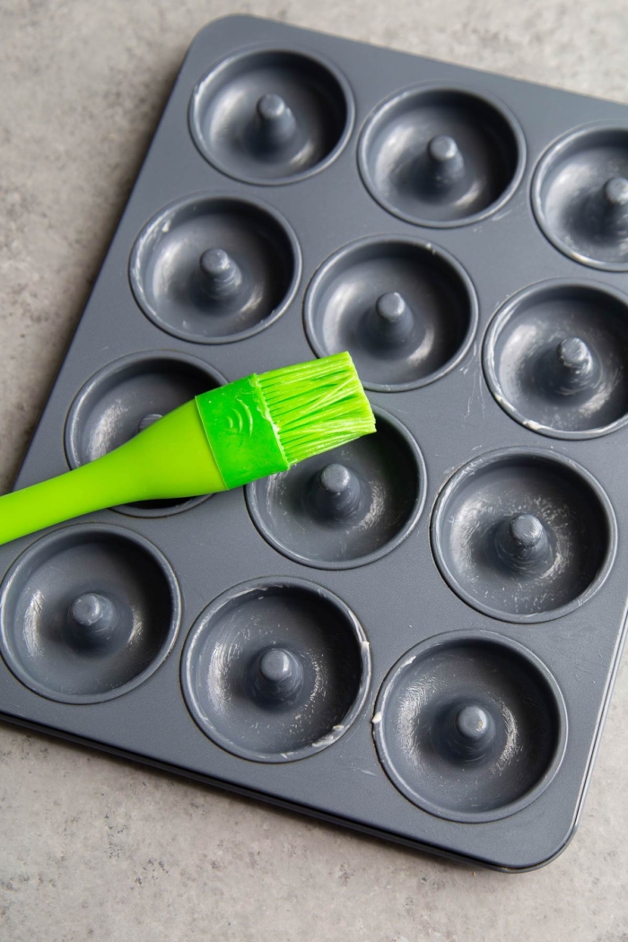 grease or butter mini donut pans before use.