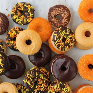 Baked Mini Halloween Donuts