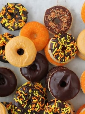 Baked Mini Halloween Donuts