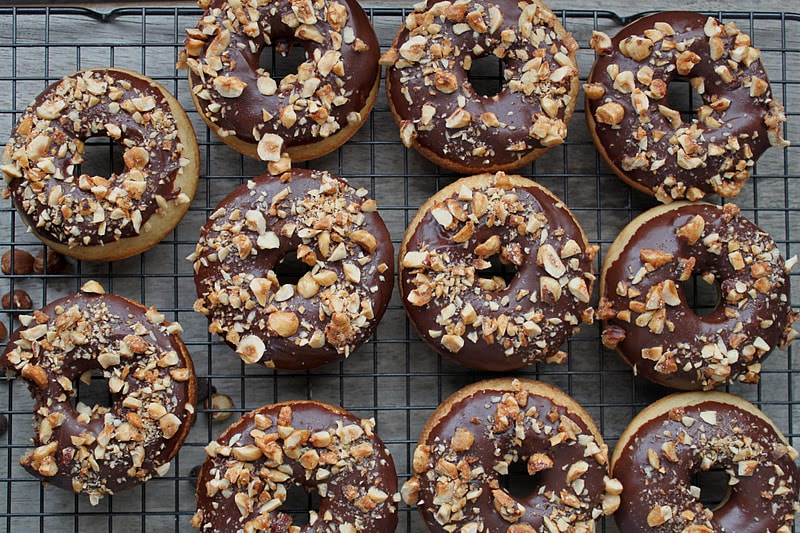 Baked Chocolate Hazelnut Crunch Donuts The Little Epicurean