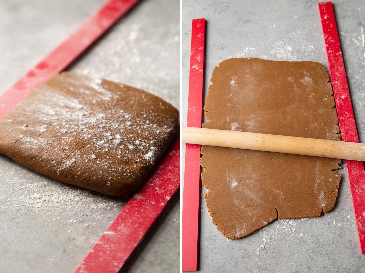 use a dough level stick to easily and efficiently roll cookie dough to the proper thickness.