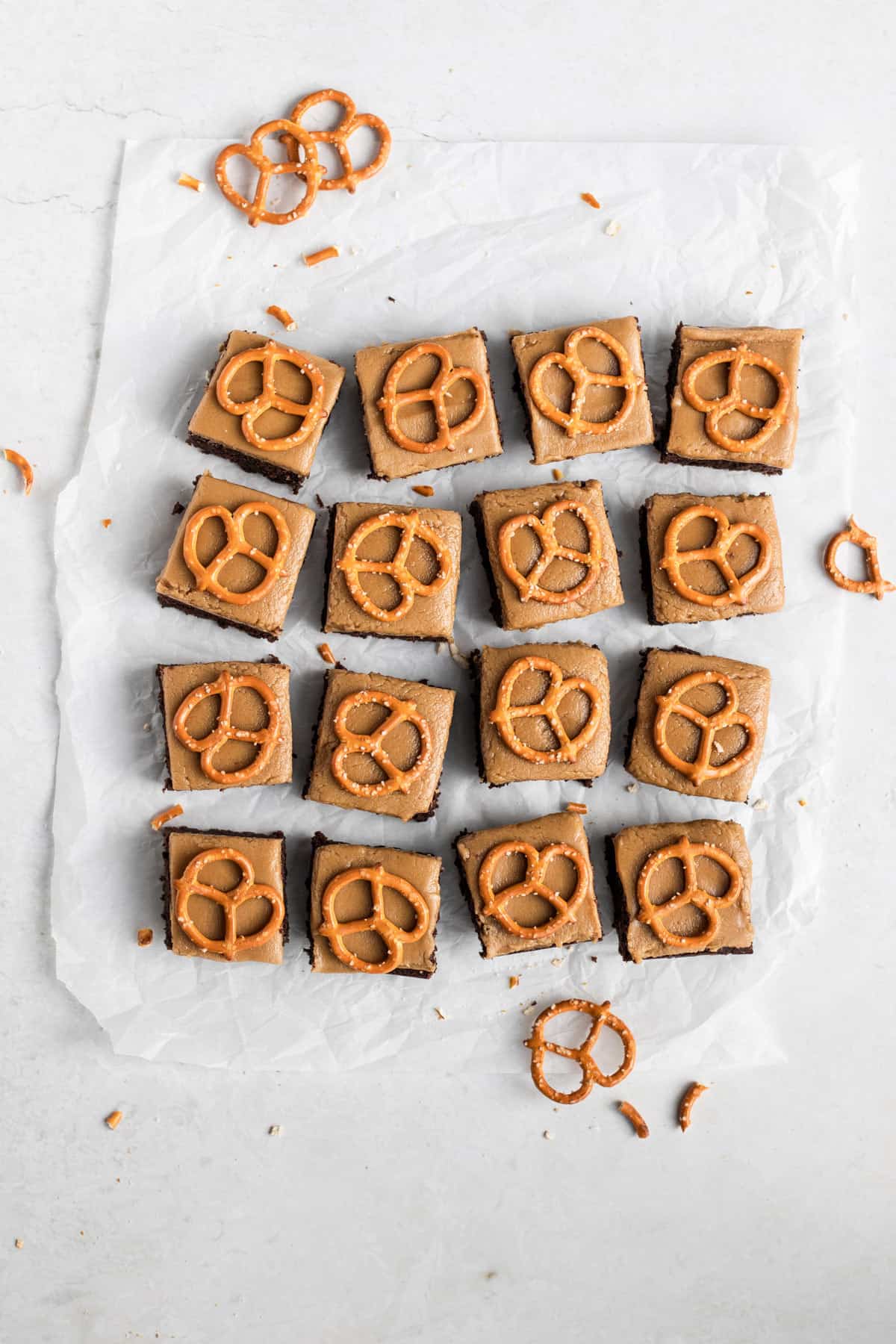 Guinness Brownies with Butterscotch and Pretzels