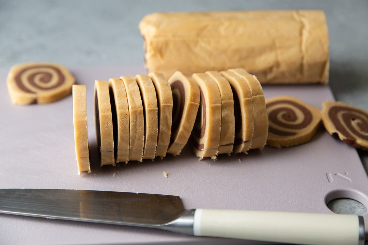 Slice and Bake Peanut Butter Chocolate Swirl Cookies