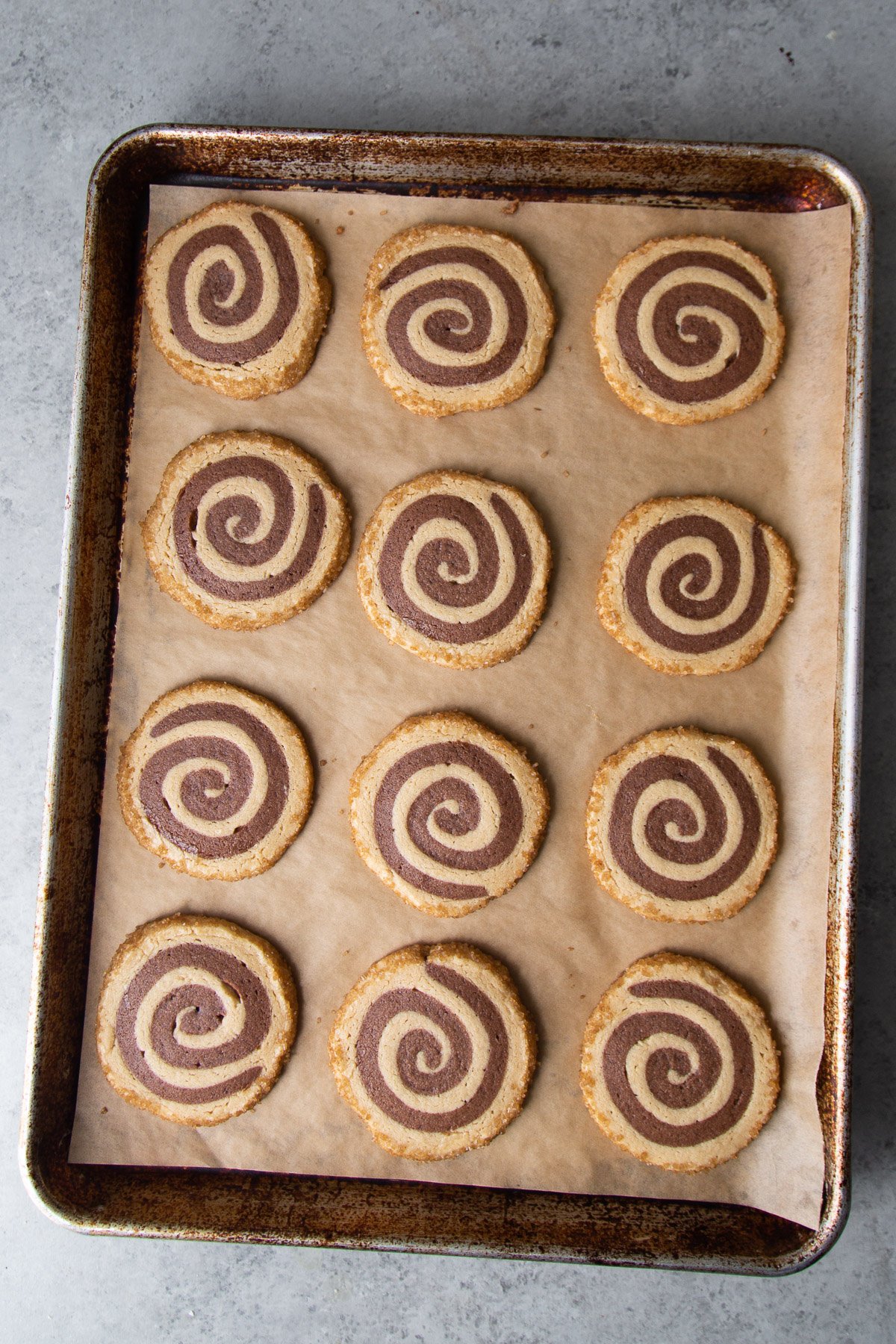 Slice and Bake Peanut Butter Chocolate Swirl Cookies