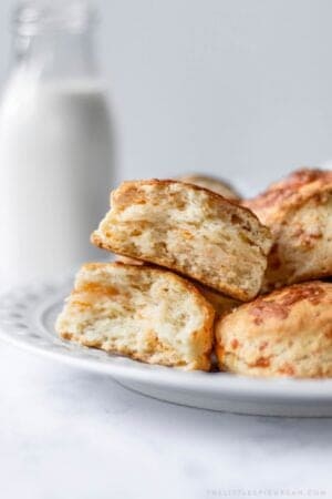 cheddar cheese cream biscuits on plate