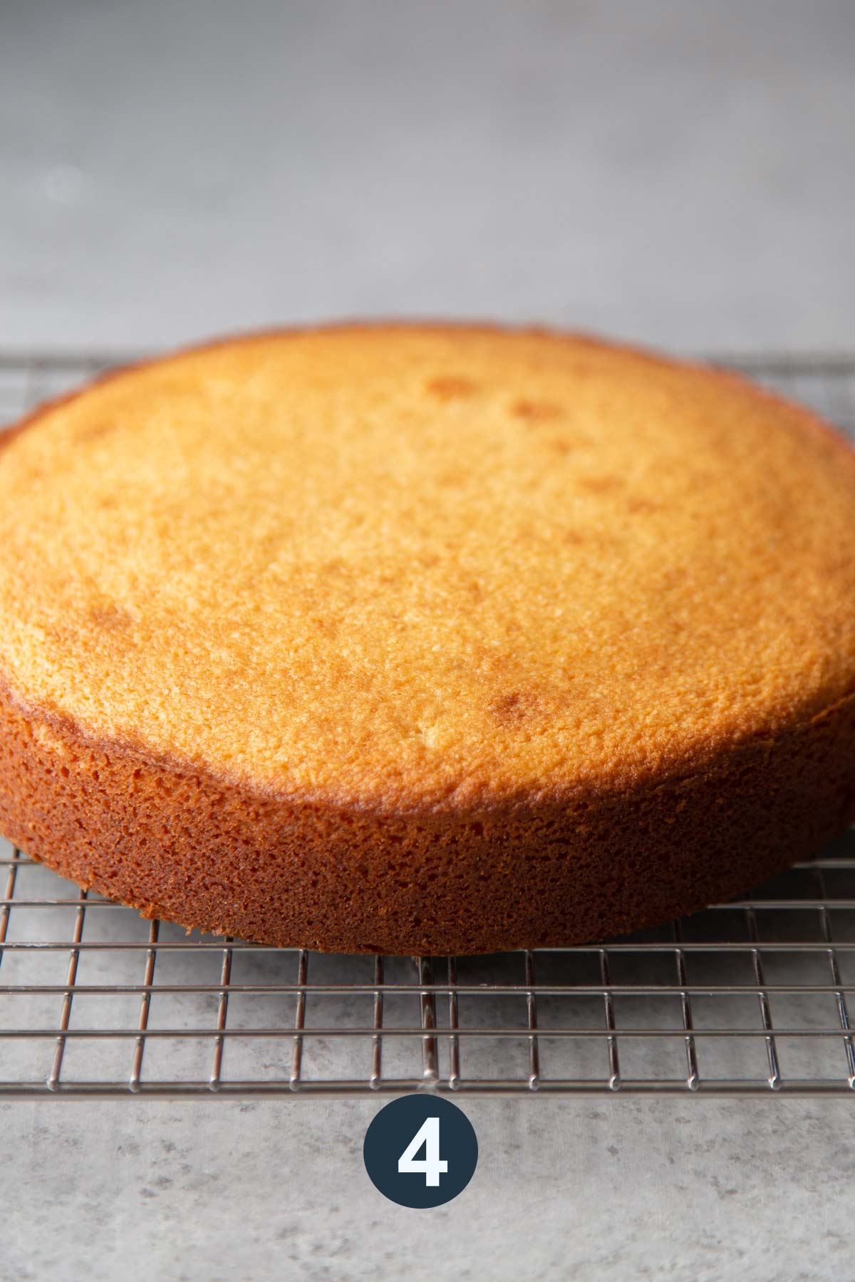 cool almond cake on wire rack.