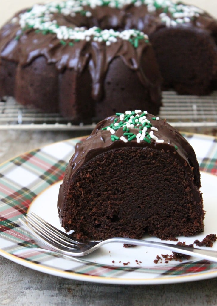 Chocolate Glazed Whiskey Bundt Cake