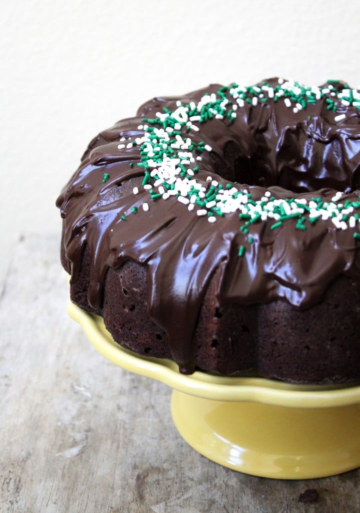 Chocolate Glazed Whiskey Bundt Cake