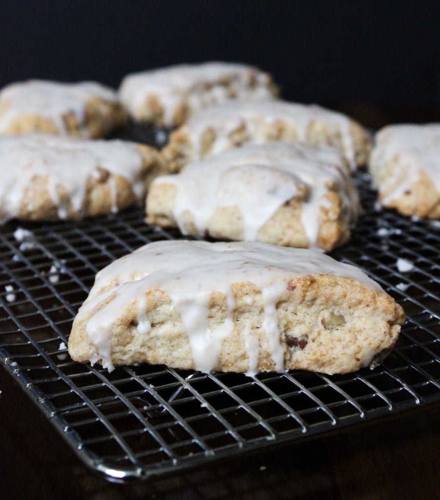 Maple Pecan Oat Scones with glaze