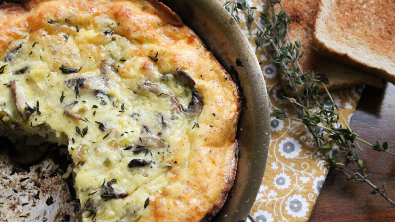 mushroom leek frittata