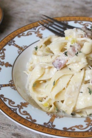 Fresh Fettuccine with leeks