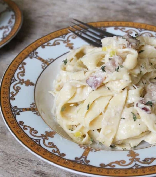 Fresh Fettuccine with leeks