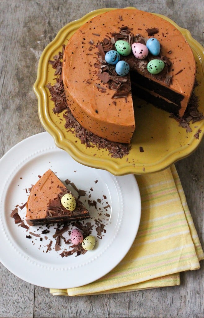 Speckled Egg Chocolate Fudge Cake for Spring and Easter celebration