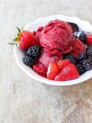 Strawberry blackberry sorbet