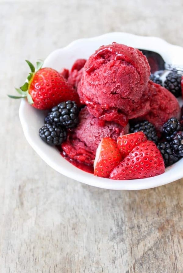 Strawberry blackberry sorbet