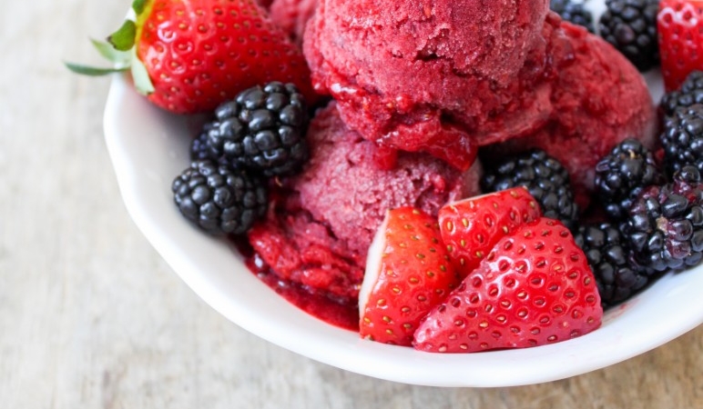 Strawberry blackberry sorbet