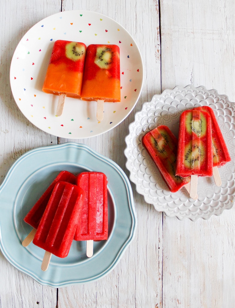 a collection of strawberry popsicles