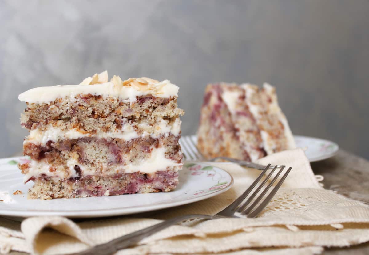 Raspberry Almond Layer CakeThe Little Epicurean