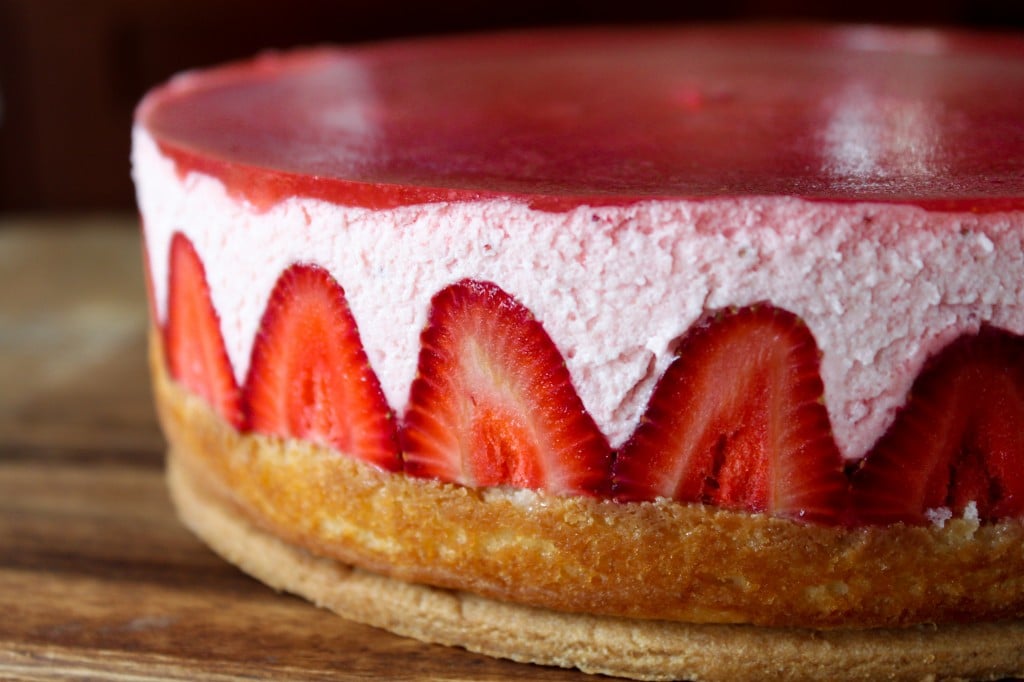 Strawberry Yogurt Mousse Cake- The Little Epicurean