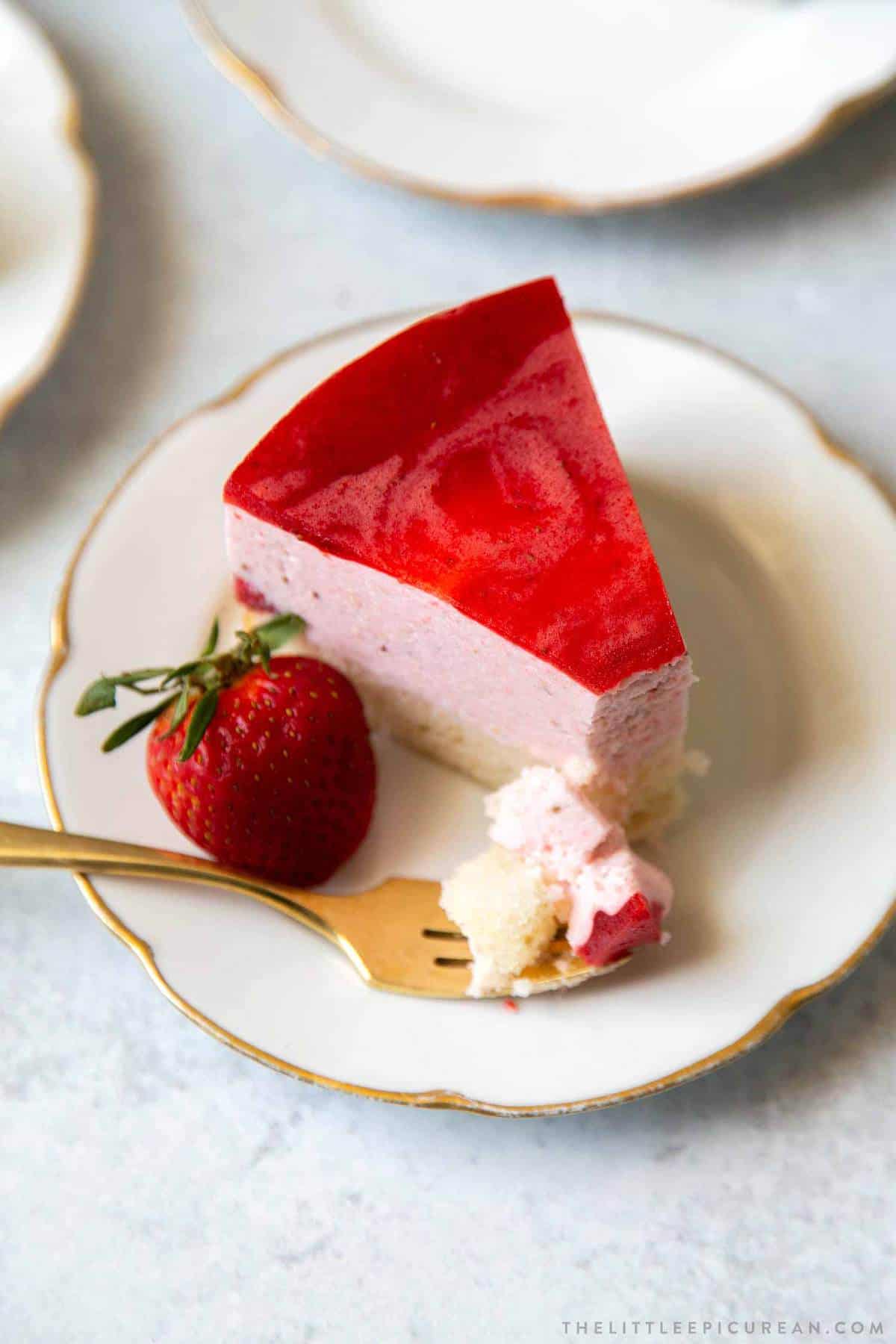 Strawberry Yogurt Mousse Cake- The Little Epicurean