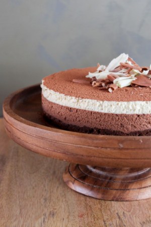 Dark Chocolate White Coffee Mousse Cake