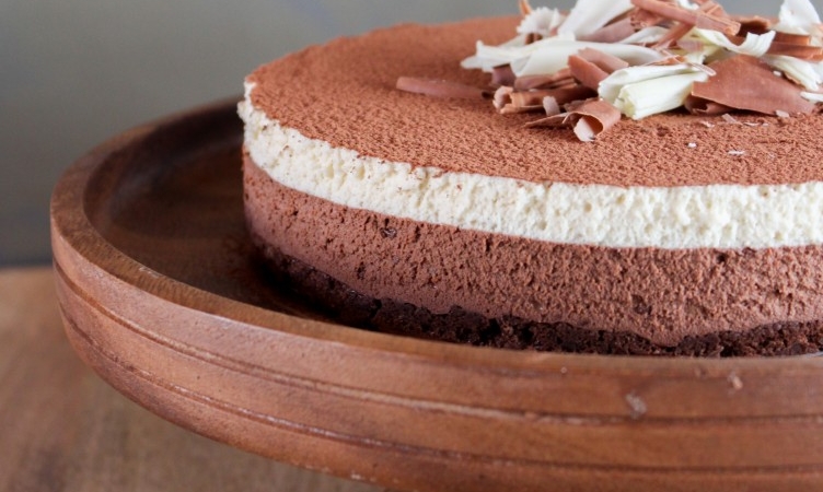 Dark Chocolate White Coffee Mousse Cake