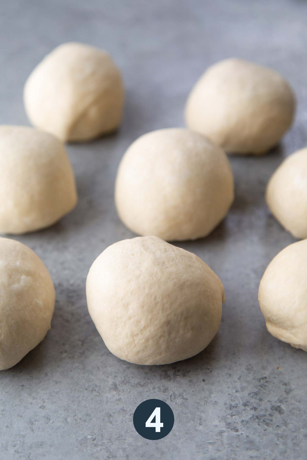 divide bagel dough into 8 equal portions. 