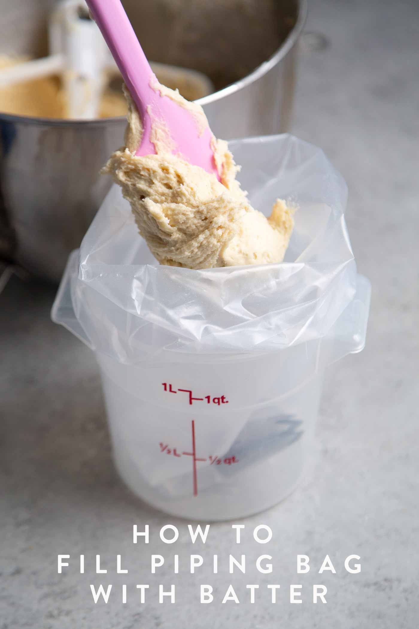 How to Fill Piping Bag with Cookie Batter