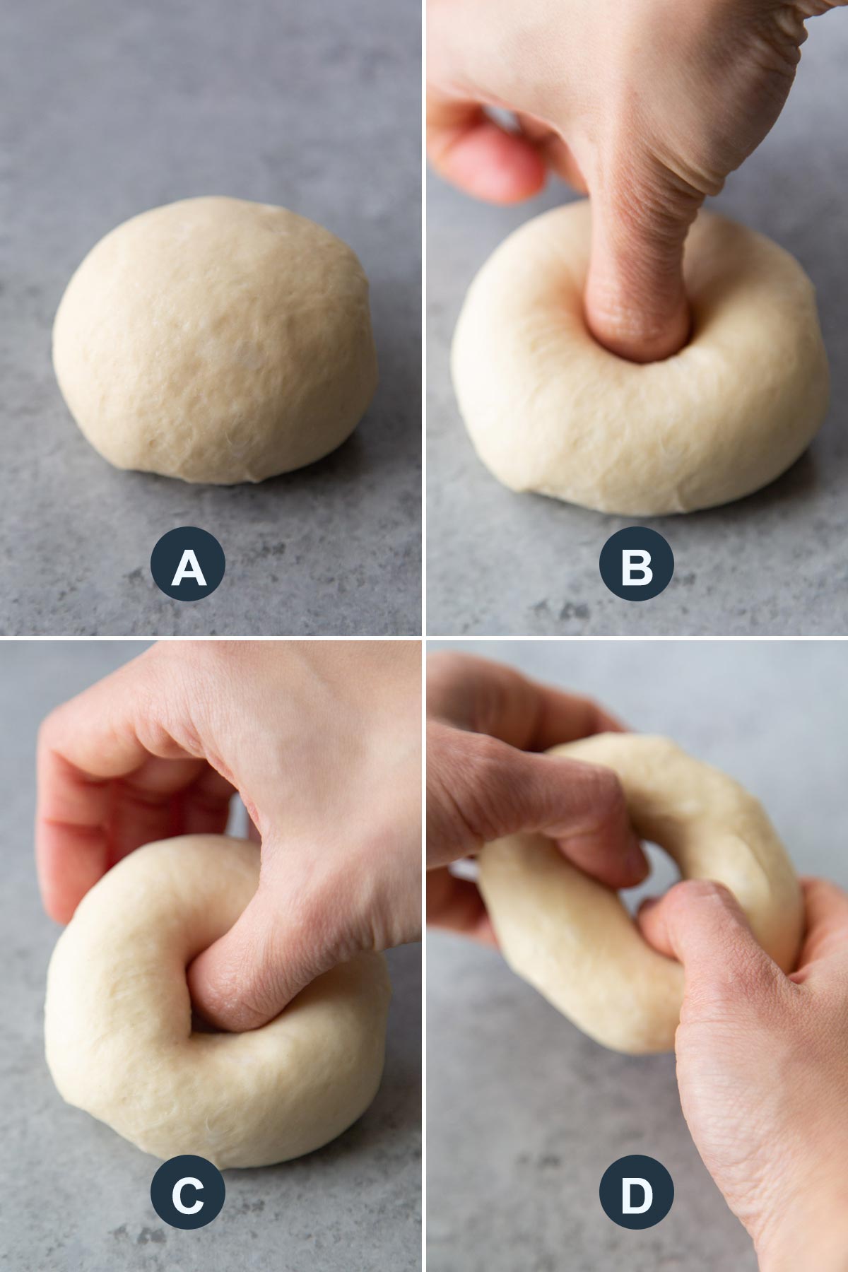 how to easily shape bagels in four steps.