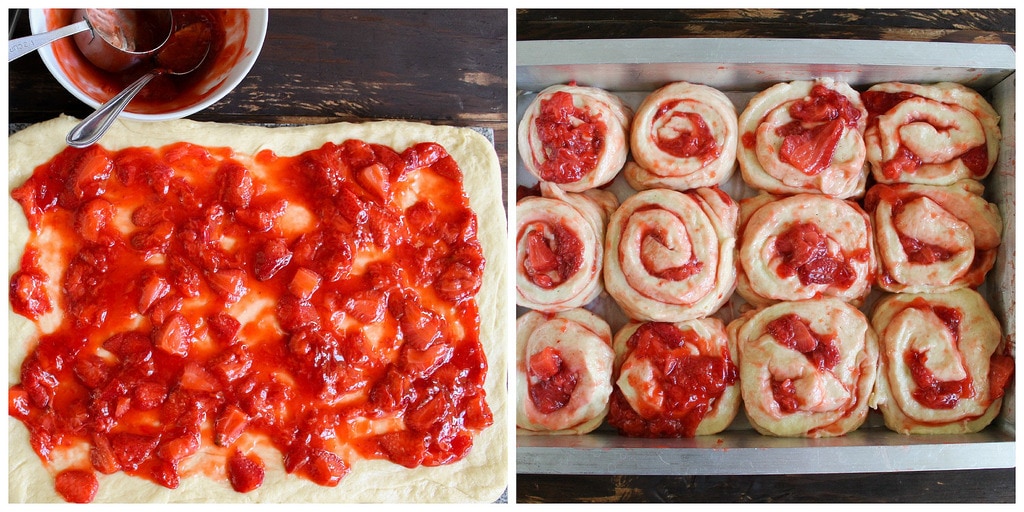 strawberry rolls in progress