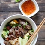 asian summer salad with marinated steak
