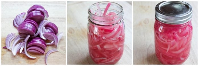 Quick and Easy Red Onion Pickles for Chipotle Braised Pork Tacos