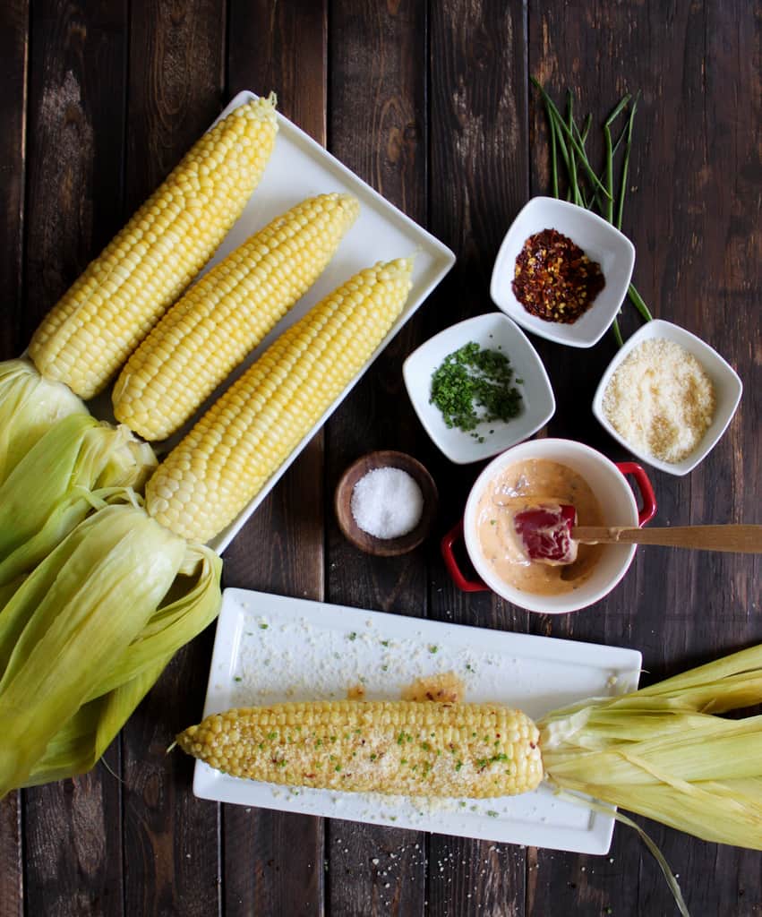 Street Corn (boiled corn with seasoned butter)-The Little Epicurean