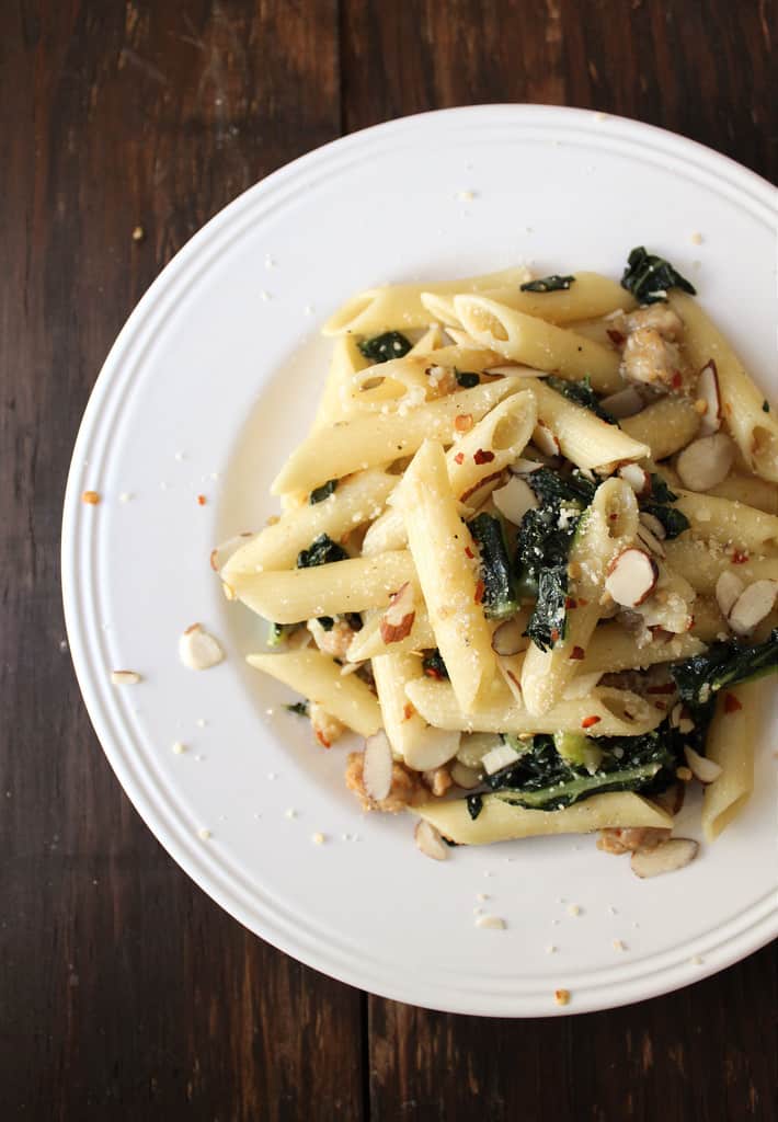 Penne with Kale and Chicken Sausage