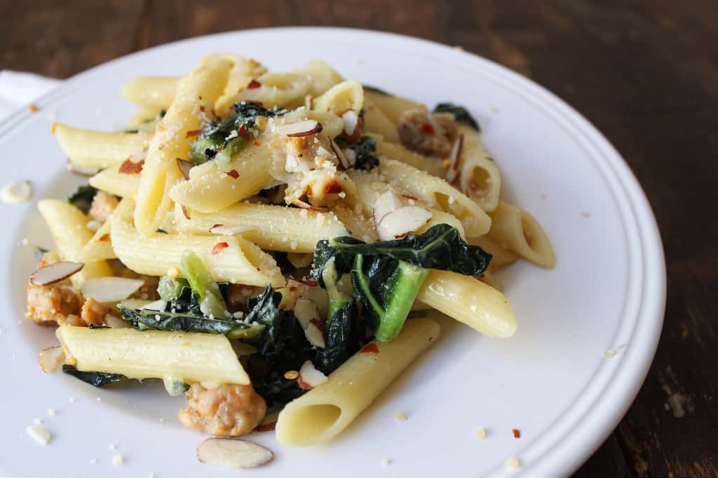 Penne with Kale and Chicken Sausage