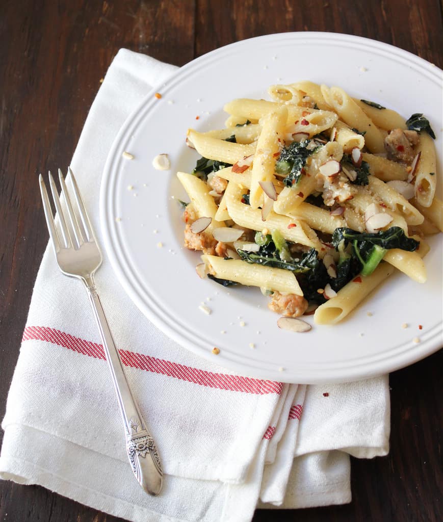 Penne with Kale and Chicken Sausage