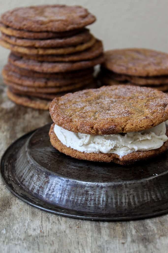 Brown Butter Snickerdoodle ice cream sandwiches