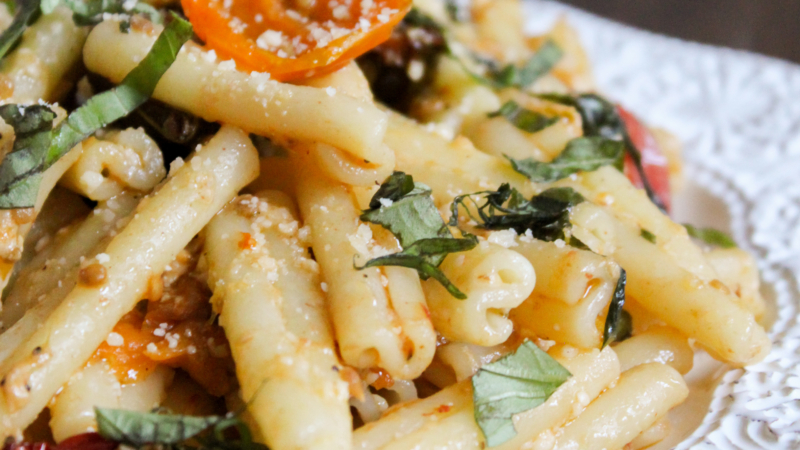 Roasted Tomato Pasta- The Little Epicurean