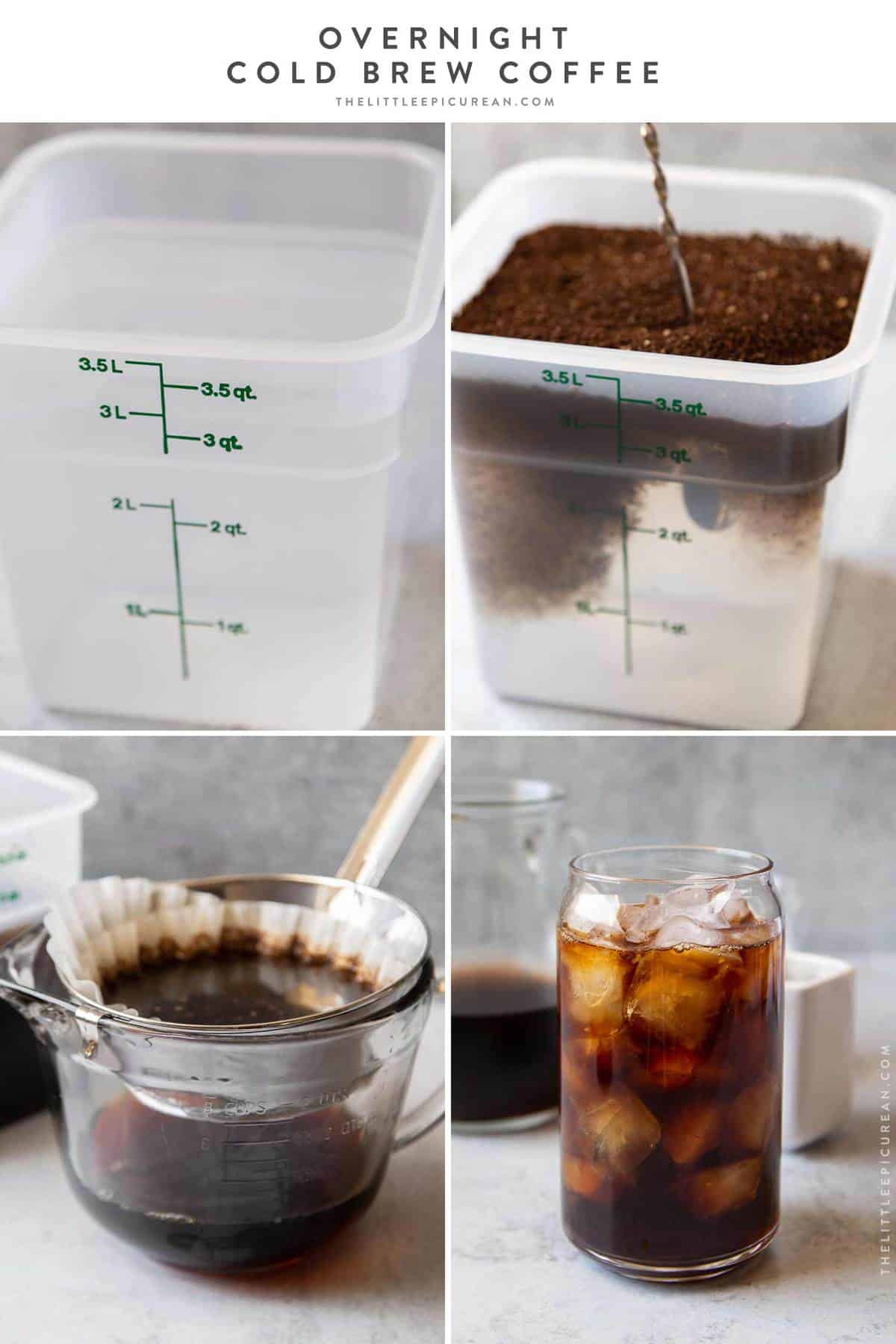 how to make overnight cold brew coffee in four steps. 
