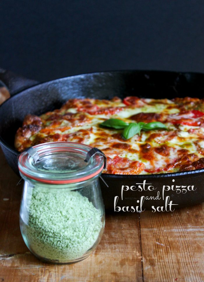 Pesto Pizza with Basil Salt