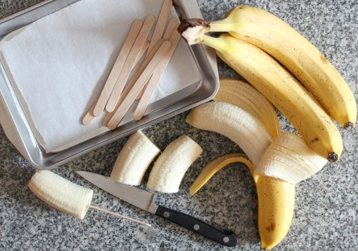 frozen banana prep work