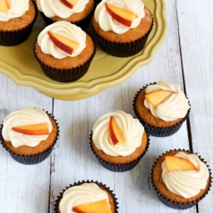 Peaches and Cream Cupcakes